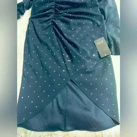 Aidan Mattox Women's Blue V-Neck Long-Sleeve Mock-Wrap - Picture 5 of 5